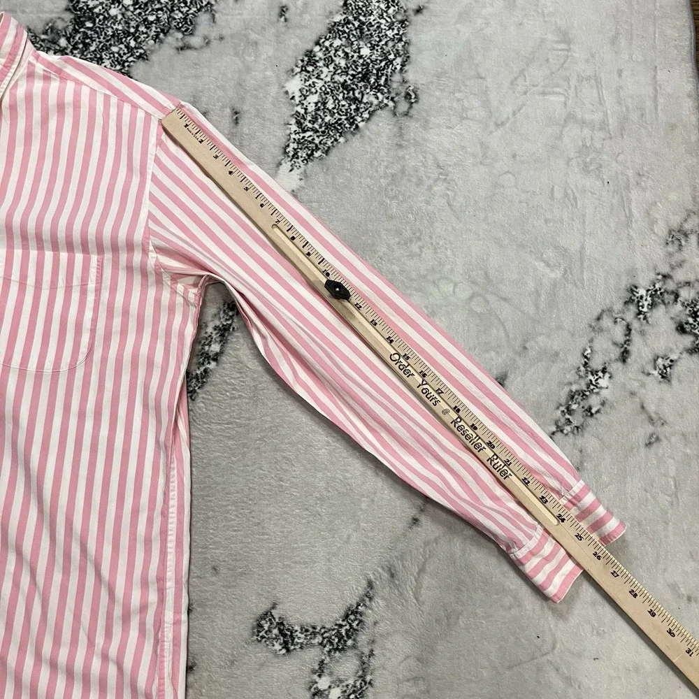 J Crew Shirt Pink White Stripe Mens Size‎ XXL Button Up Stretch Slim Fit